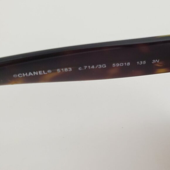 Chanel 5183 c714/3G Sunglasses Brown Tortoise Brown W/case &Box - Picture 9 of 10